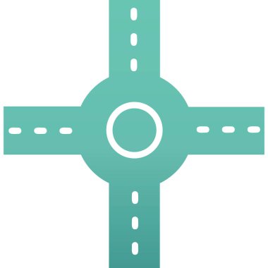 Crossroad simgesi, vektör illüstrasyonu basit tasarım