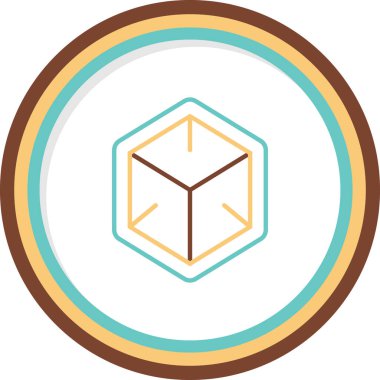 Bir Küp simgesinin vektör illüstrasyonu 