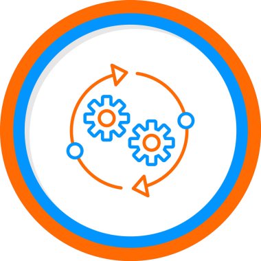 İlerleyin, vitesler. Web simgesi basit illüstrasyon