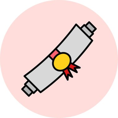 mezuniyet kurdelesi, web simgesi basit illüstrasyon