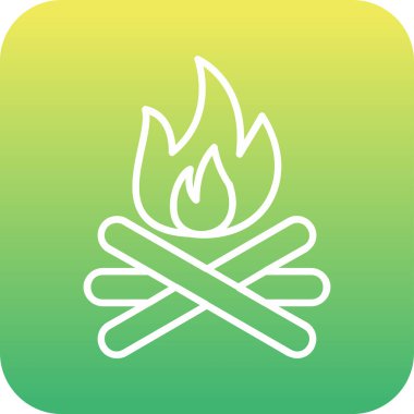 şenlik ateşi simgesi, ağ basit illüstrasyon