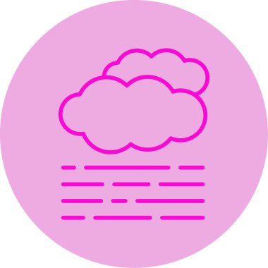 Bulutlar ve sis ağı simgesi basit gösterim