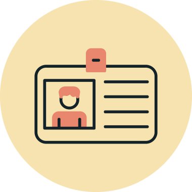 Kimlik kartı web simgesi, vektör illüstrasyonu