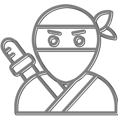 Ninja simgesi vektör illüstrasyonu