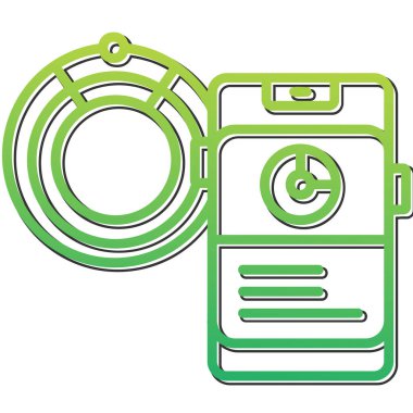 Radar simgesi, vektör illüstrasyonu basit tasarım