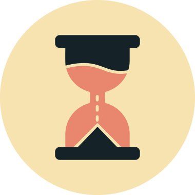 Kum saati simgesi, vektör illüstrasyonu 