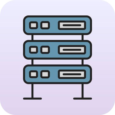 bilgisayar sunucu simgesi, vektör illüstrasyonu basit tasarım
