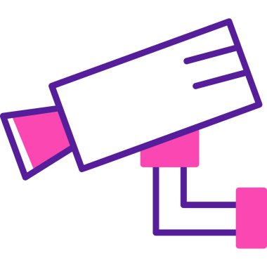 Bir CCTV kamerasının vektör simgesi, illüstrasyon  