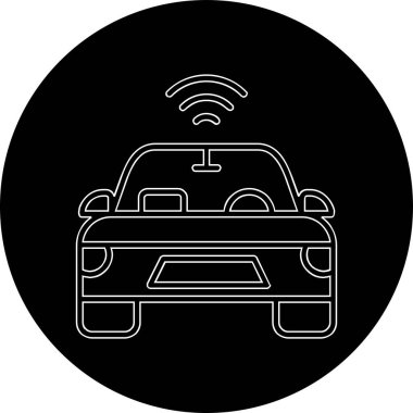 Özerk Otomobil Web simgesi, vektör illüstrasyonu 