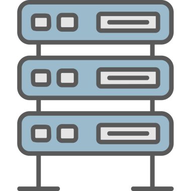bilgisayar sunucu simgesi, vektör illüstrasyonu basit tasarım