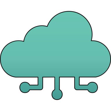 bulut hesaplama web simgesi vektör illüstrasyonu 