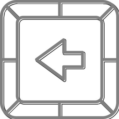 Ok Sol Web simgesi, vektör illüstrasyonu