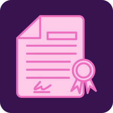 Diploma simgesi, vektör illüstrasyonu basit tasarım