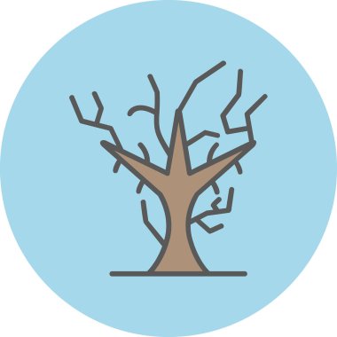 Kuru Ağaç ikonu, vektör illüstrasyonu