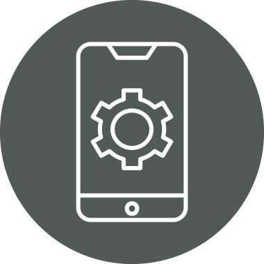 Mobil Ayarlar web simgesi, vektör illüstrasyonu 