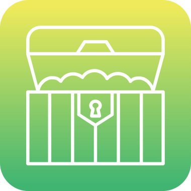 hazine sandığı simge vektör çizim 