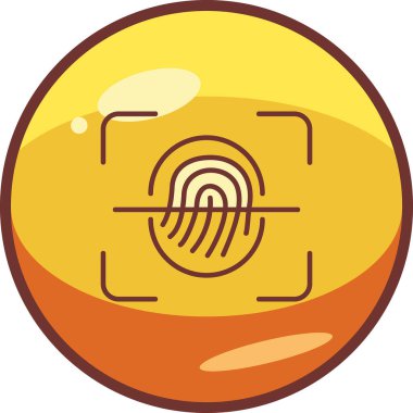 Parmak Tarayıcı Web simgesi, vektör illüstrasyonu