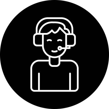 çağrı merkezi operatör simgesi illüstrasyonu 