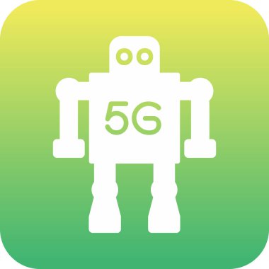 5g Robot simgesi, vektör illüstrasyonu               