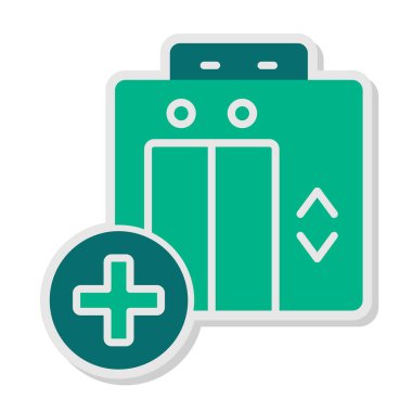 Hastane binası simgesi, vektör illüstrasyonu basit tasarım