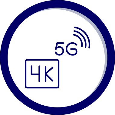 5g işaretli 4K Video Akımı simgesi, vektör illüstrasyonu basit tasarım