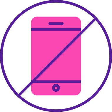 Telefona izin yok, vektör illüstrasyonu basit tasarım