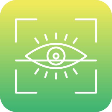 Göz Tarama Ağı simgesi, vektör illüstrasyonu. Tarama çerçevesi vektör ana hatları işaretli dijital göz