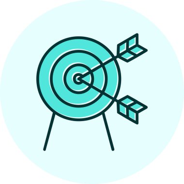 Oklu ağ simgesi olan hedef basit illüstrasyon