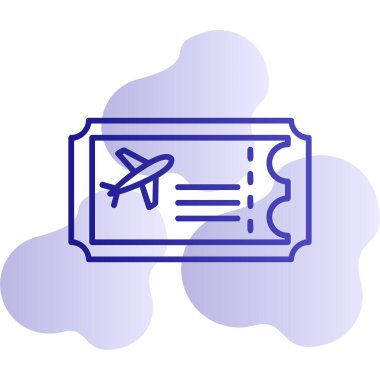 Uçak Bilet simge vektör çizim