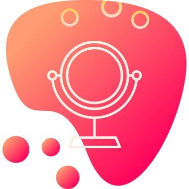 Makyaj aynası simgesi, vektör illüstrasyonu 