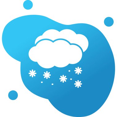 Karlı bulutlar. Web simgesi basit illüstrasyon 