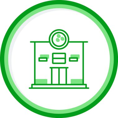 Bowling salonu simgesi, vektör illüstrasyonu