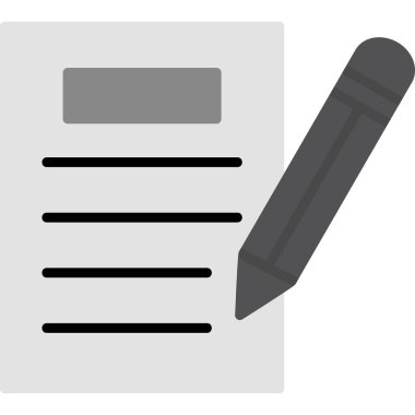 kalem ile doküman. Web simgesi basit illüstrasyon