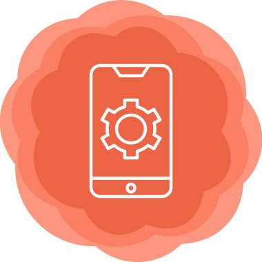 Mobil Ayarlar web simgesi, vektör illüstrasyonu 