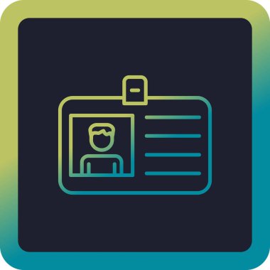 Kimlik kartı web simgesi, vektör illüstrasyonu