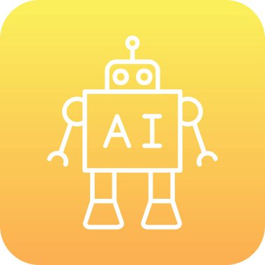 Ai Robot Web simgesi, vektör illüstrasyonu 