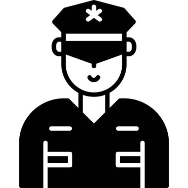 Güvenlik subayı simgesi, vektör illüstrasyonu basit tasarım