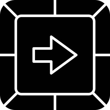 Ok Sağ simgesinin vektör illüstrasyonu