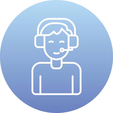 çağrı merkezi operatör simgesi illüstrasyonu 