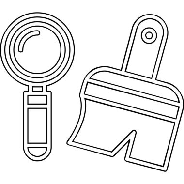 Arkeoloji araçları simgesi, vektör illüstrasyonu