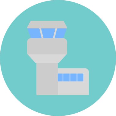 Uçuş Kontrol Kulesi web simgesi, vektör illüstrasyonu 