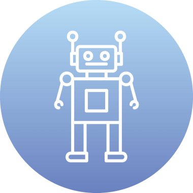 robot. Web simgesi basit illüstrasyon 