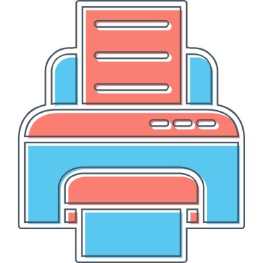 yazıcı web simgesi basit illüstrasyon 
