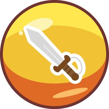 kılıç simgesi, vektör illüstrasyonu basit tasarım