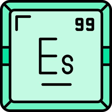 Periyodik tablo simgesinin Einsteinium kimyasal elementi