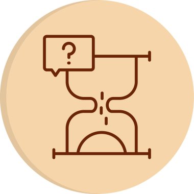 soru işareti simgesi ve kum saati vektör çizimi 