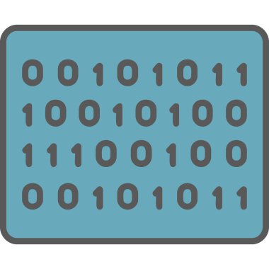 İkili Kod simgesi, vektör illüstrasyonu 