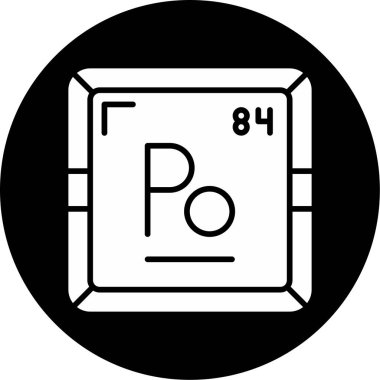 Polonyum modern simgesinin vektör çizimi                      