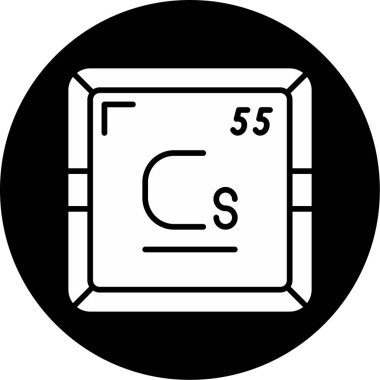 Sezyum modern simgesinin vektör illüstrasyonu                      