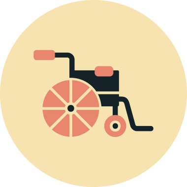 Tekerlekli sandalye web simgesinin vektör çizimi